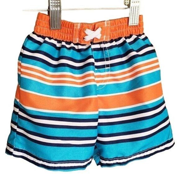 Baby Boy Swim Trunks 6-9 months Healthtex Pullup Striped Swimwear Clearance - Picture 2 of 5